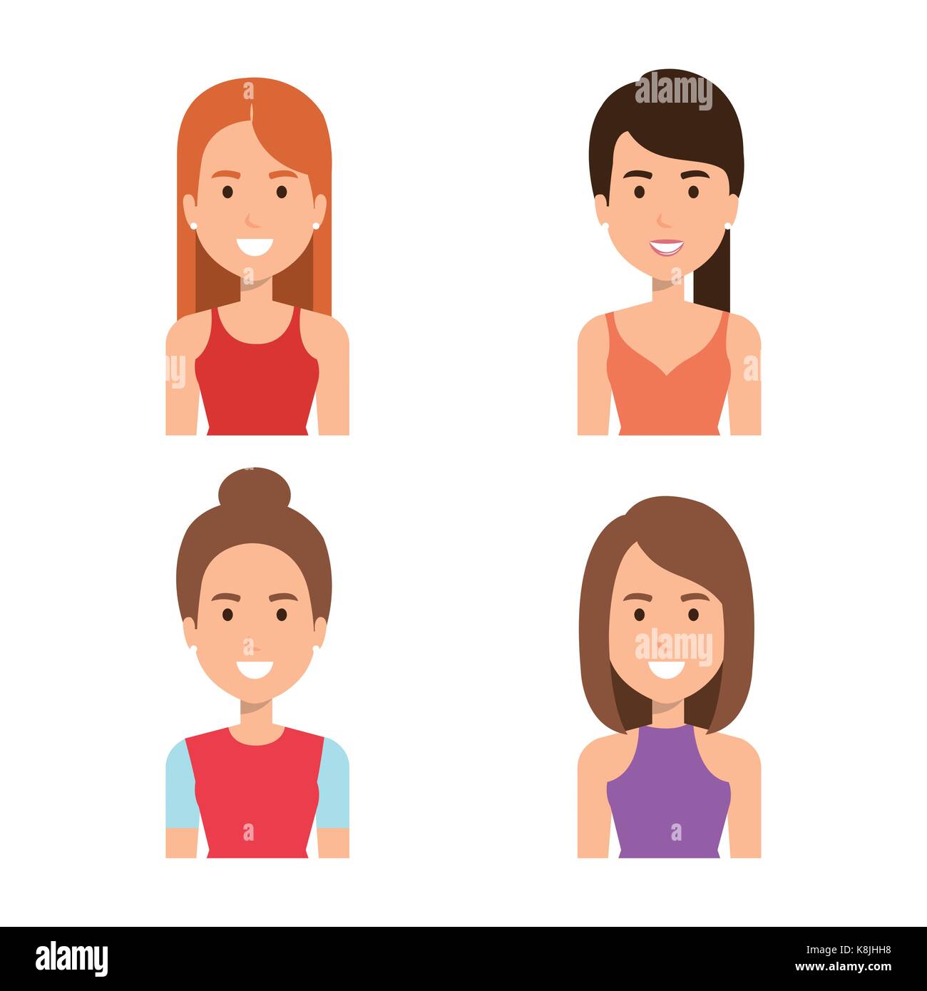 young people group avatars vector illustration design Stock Vector ...