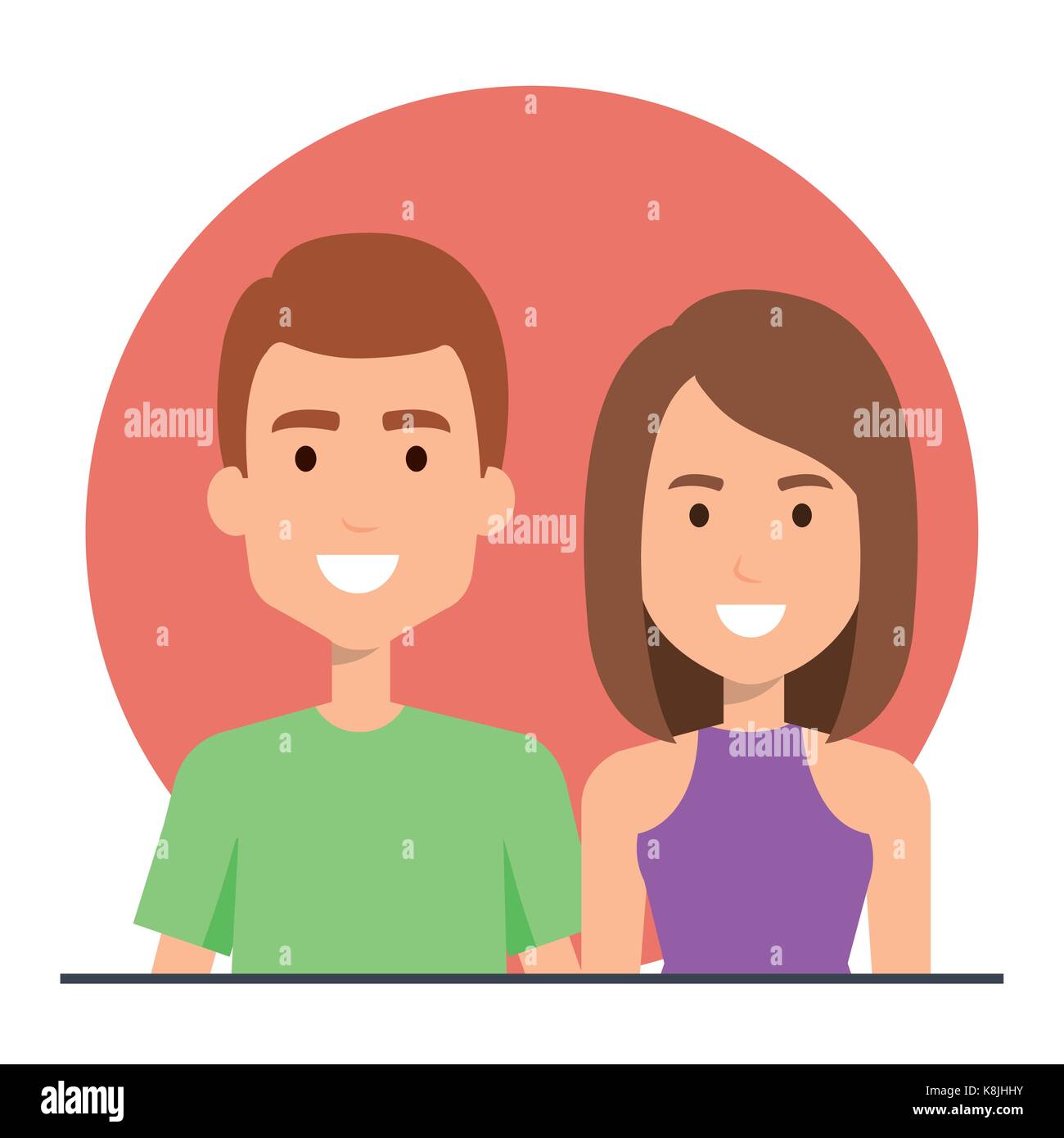 young people couple icon vector illustration design Stock Vector Image ...