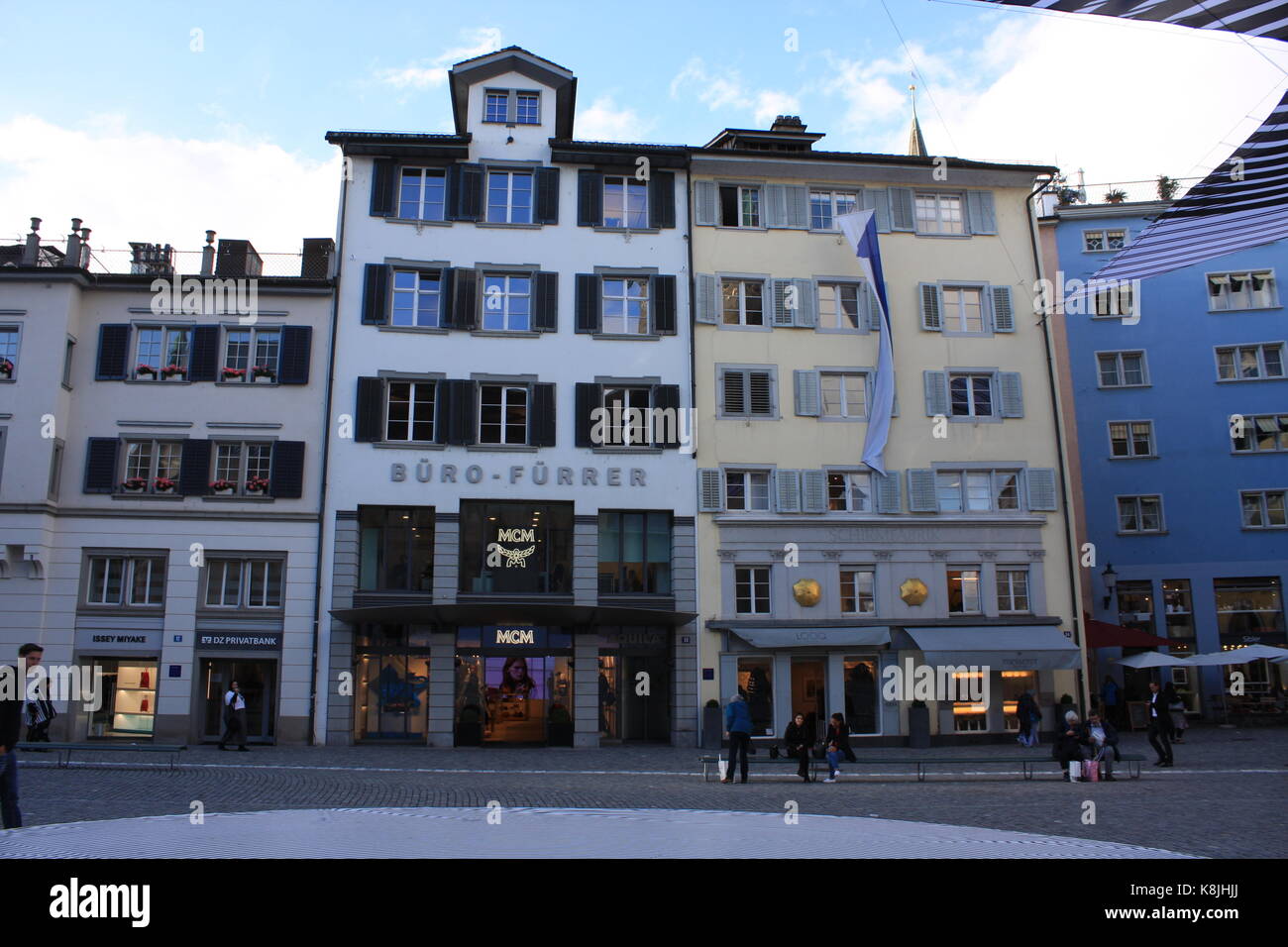 Zurich historic center in Swiss Stock Photo