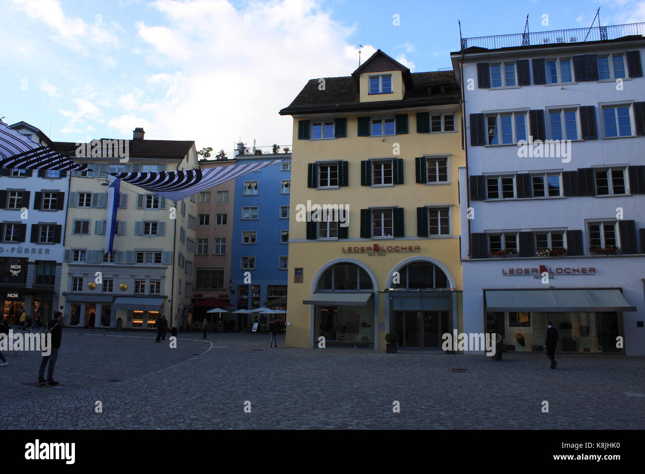 Zurich historic center in Swiss Stock Photo