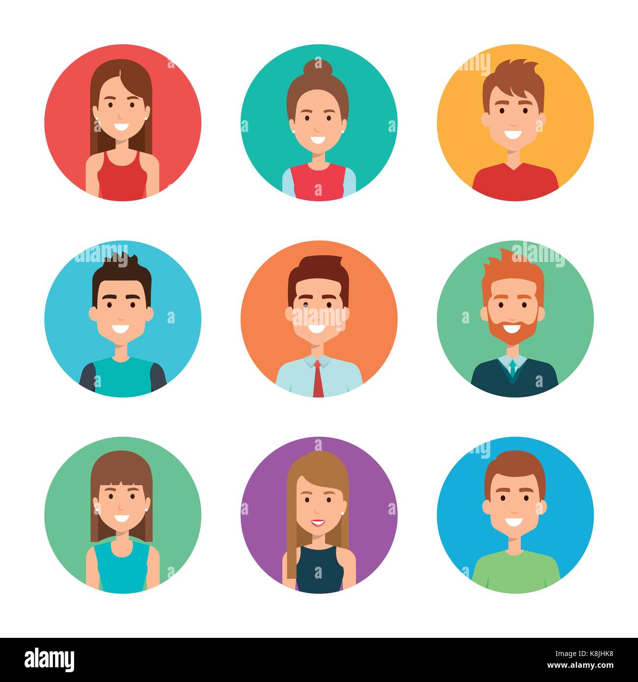young people group avatars vector illustration design Stock Vector ...