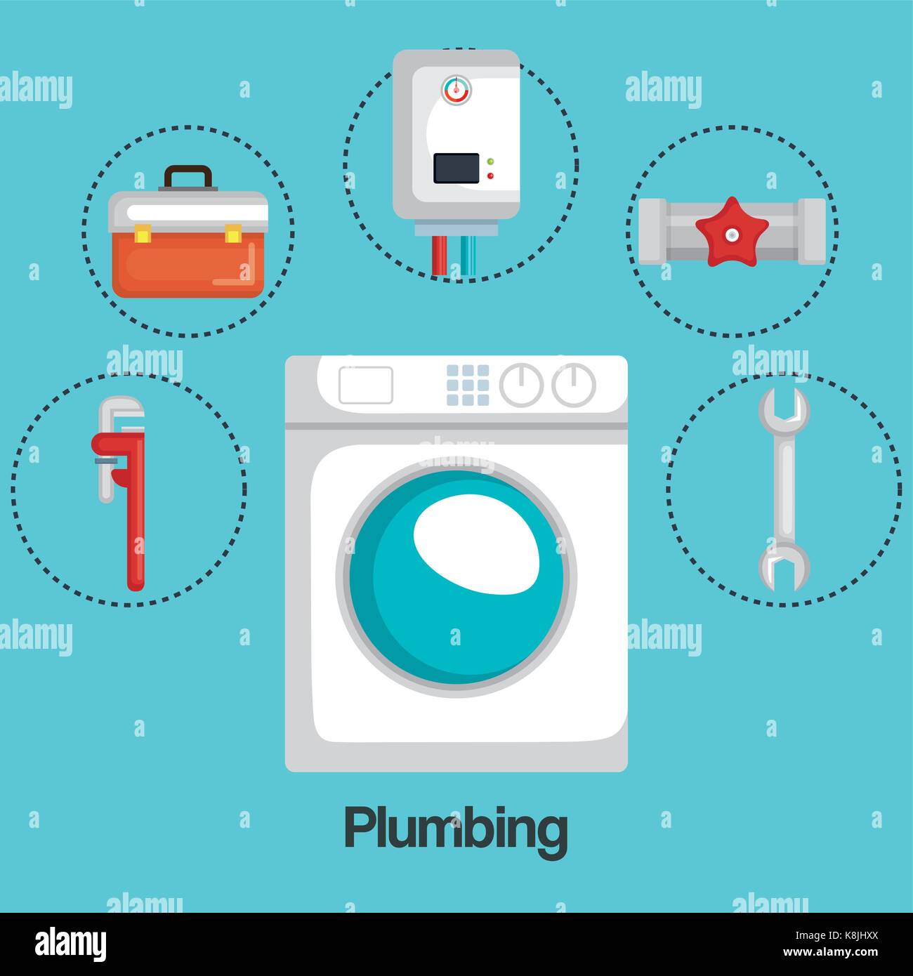 plumbing line set icons vector illustration design Stock Vector Image ...