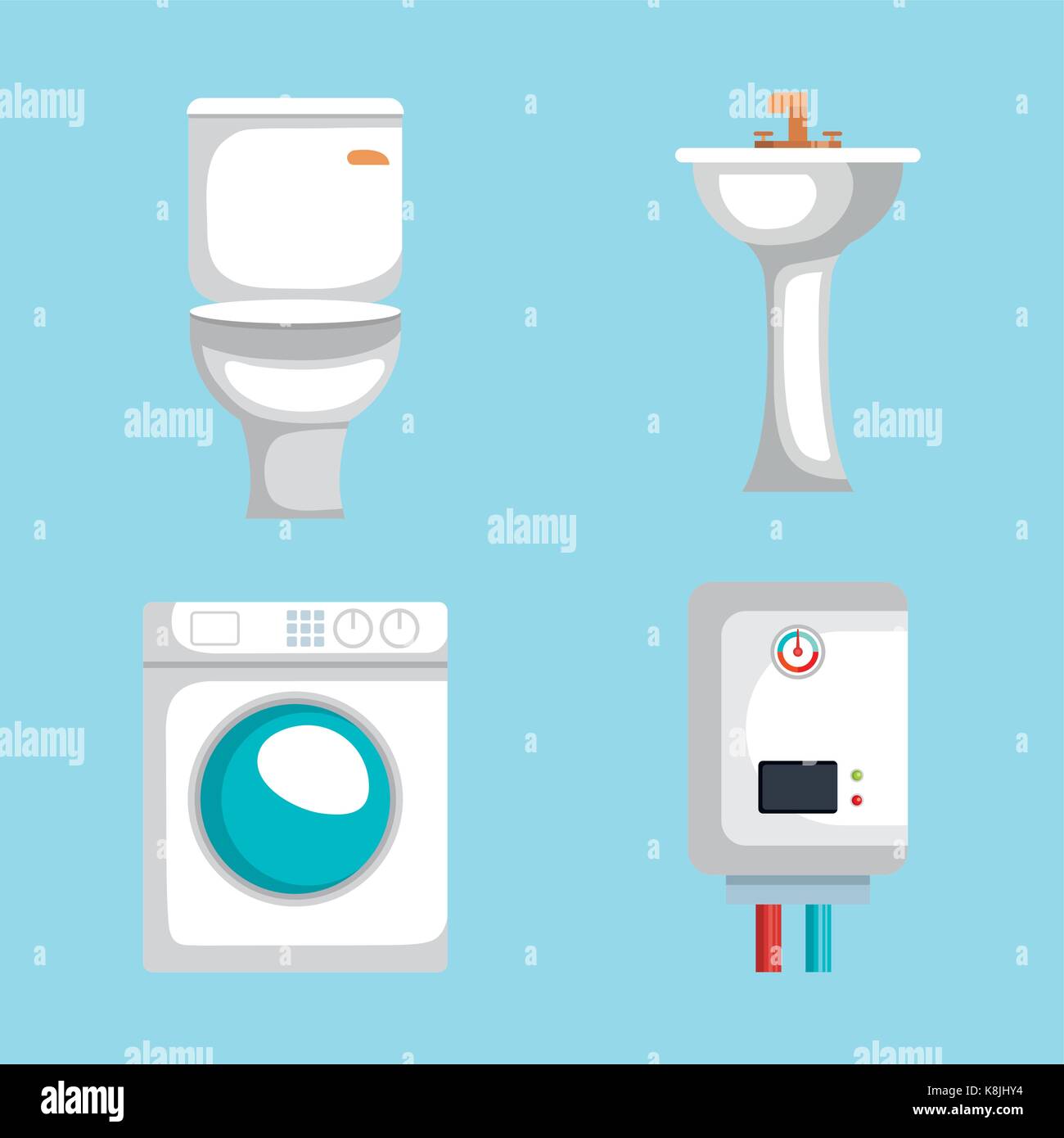plumbing line set icons vector illustration design Stock Vector Image ...