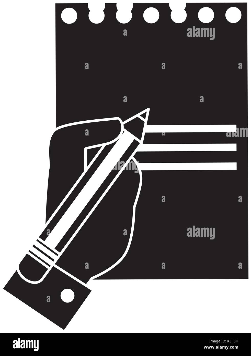 hand human with pencil writing in document Stock Vector Image & Art - Alamy