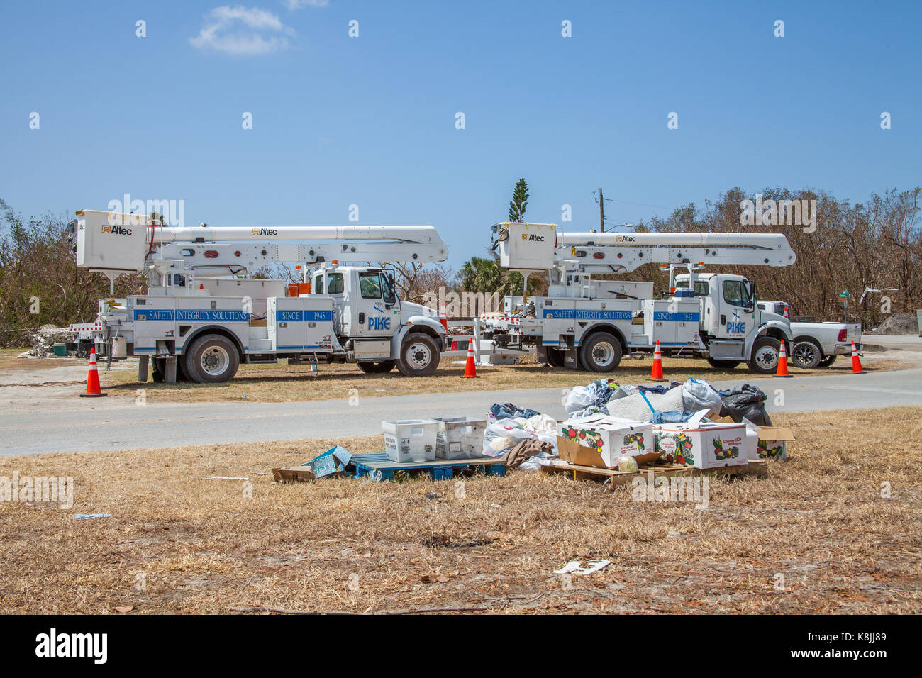 Goodland Florida after Hurricane Irma struck showing damage and