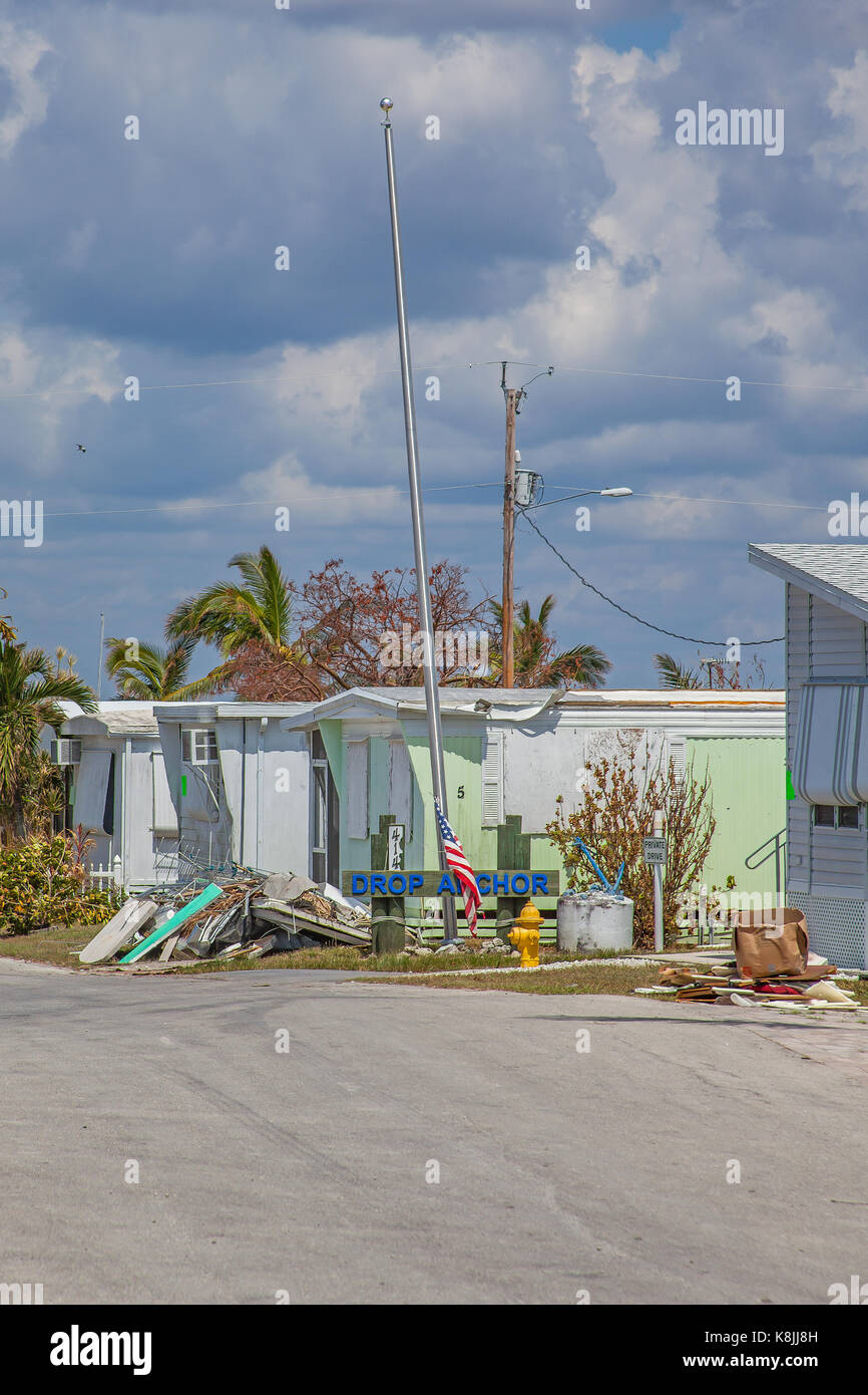 Goodland Florida after Hurricane Irma struck showing damage and