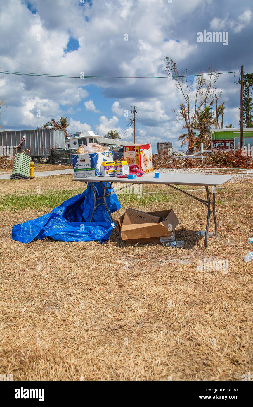 Goodland Florida after Hurricane Irma struck showing damage and