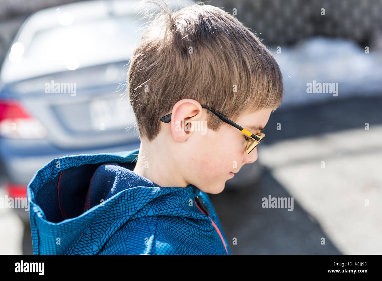 Portrait of a happy little boy outdoors Stock Photo - Alamy