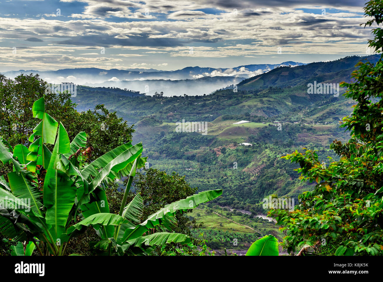 mountain landscape of Andes with Rio Magdalena near San Agustin , Colombia, South America Stock Photo