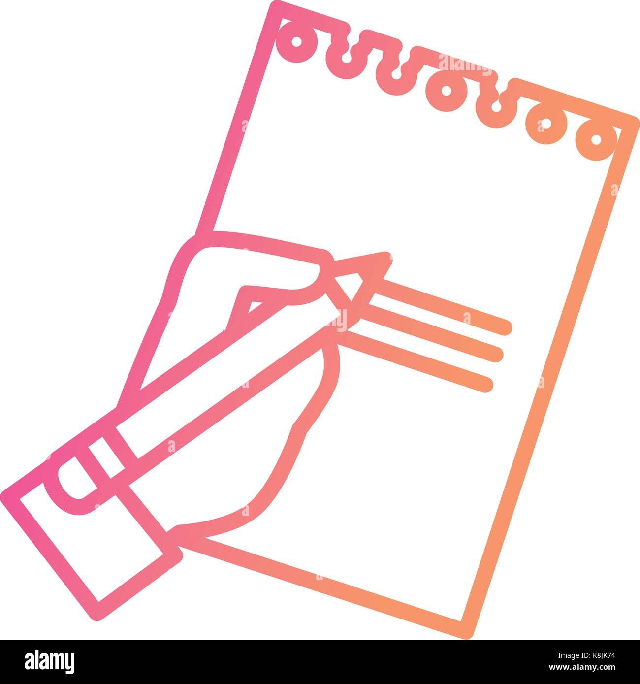 hand human with pencil writing in document Stock Vector Image & Art - Alamy