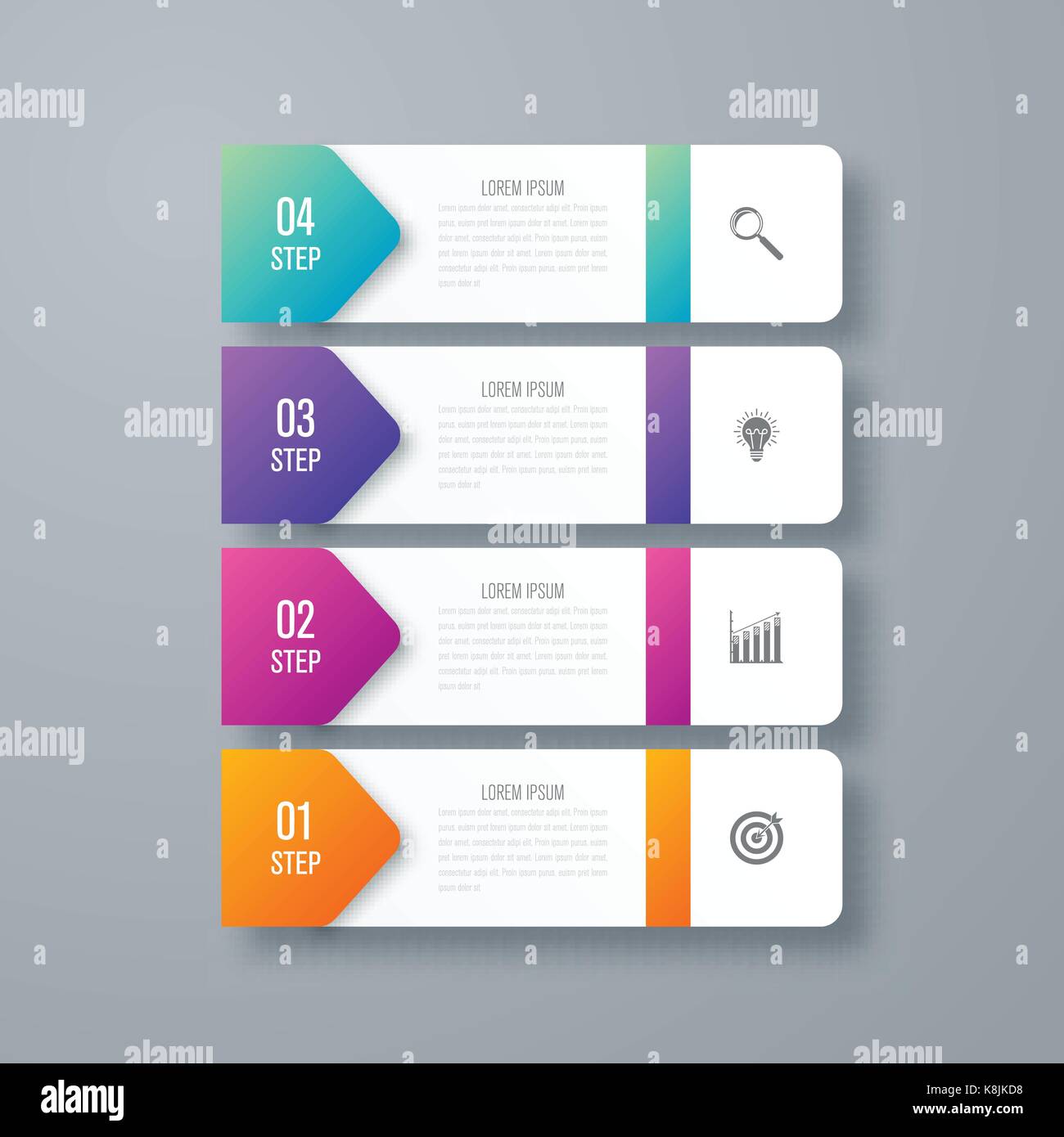 Business infographics template 4 steps with square Stock Vector Image ...