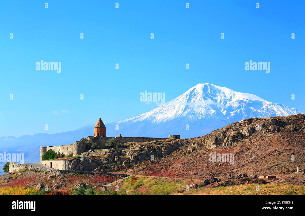 Ancient monastery on background of mountains Stock Photo - Alamy