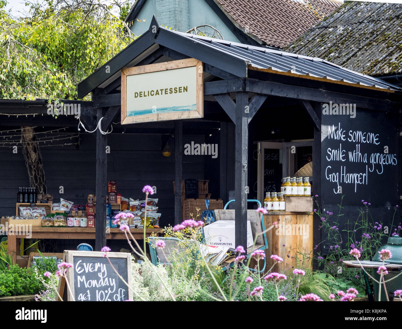 Farm Shop Delicatessen near Cambridge UK Stock Photo
