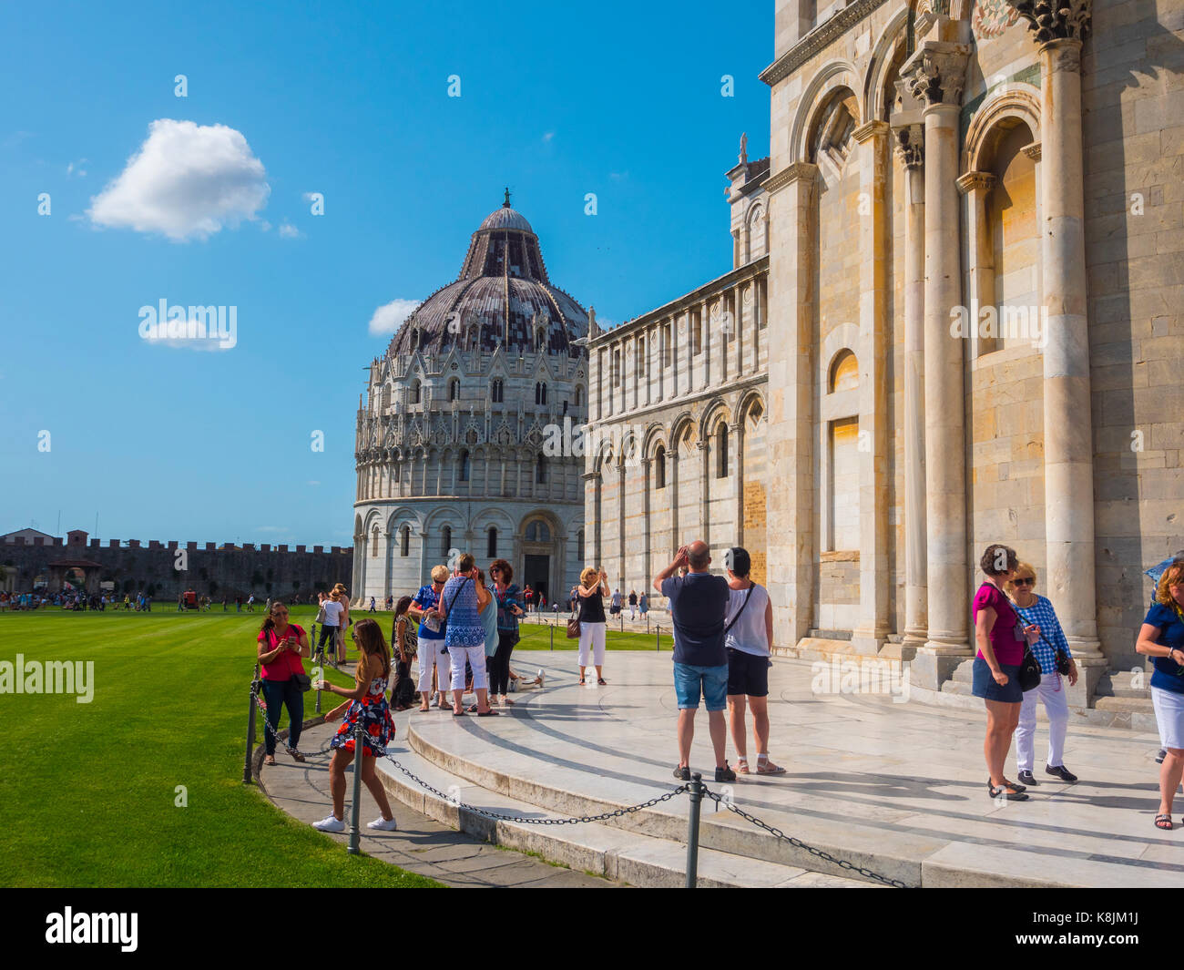 Pisa Cathedral at Miracoli Square - PISA TUSCANY ITALY - SEPTEMBER 13, 2017 Stock Photo