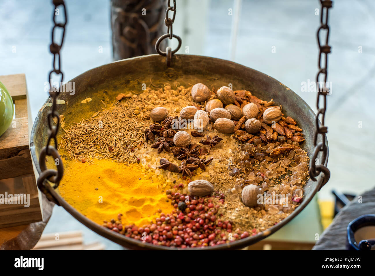 Cooking Spices on a tray Stock Photo