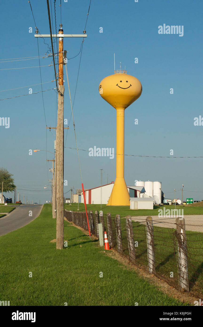 The Smileyface Water tower in Adair, Iowa, USA Stock Photo Alamy