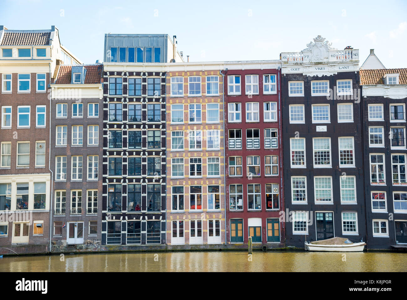 Traditional old buildings in Amsterdam, the Netherlands. Stock Photo