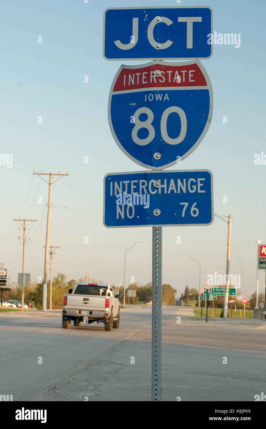 Roadsign for the Interstate at Adair, iowa, USA Stock Photo Alamy