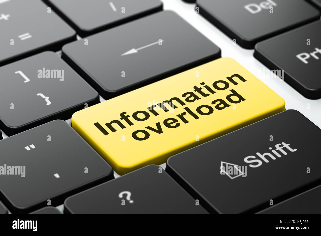 Data concept: Information Overload on computer keyboard background ...