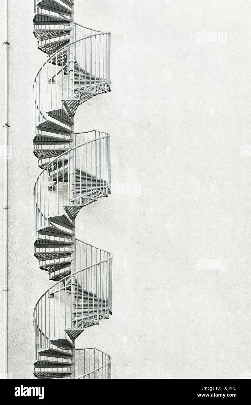 fire exit spiral staircase Stock Photo Alamy