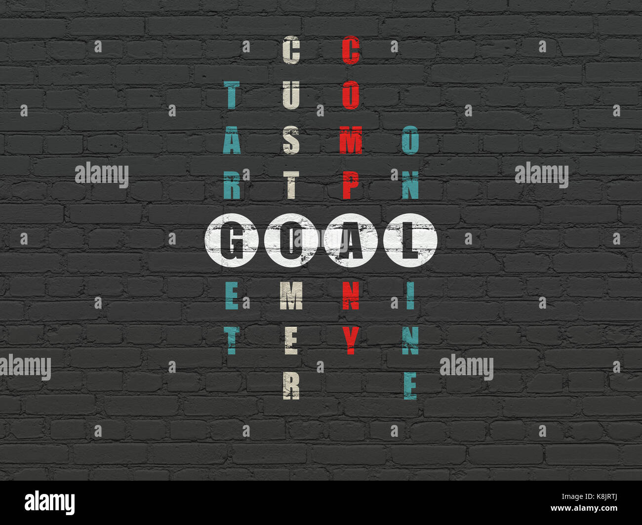 Marketing concept Goal in Crossword Puzzle Stock Photo Alamy