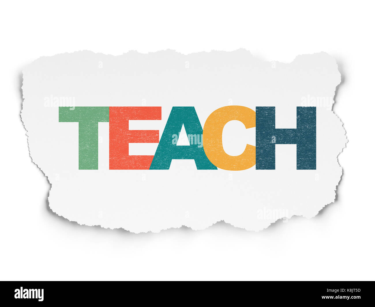 Learning concept: Teach on Torn Paper background Stock Photo - Alamy