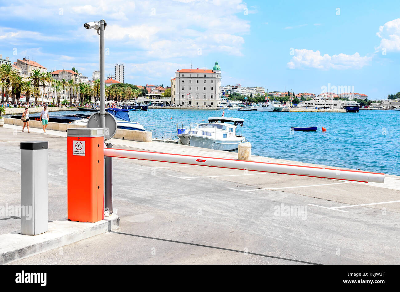Entrance to a paid parking. Split, Croatia. Stock Photo