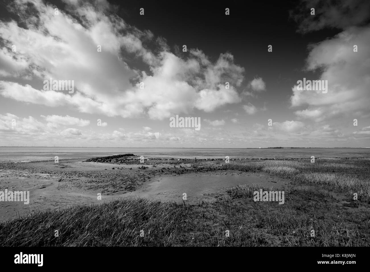 Clouds over the sea, Wangerooge, East frisian island, East frisia, Lower saxony, Germany, Europe Stock Photo