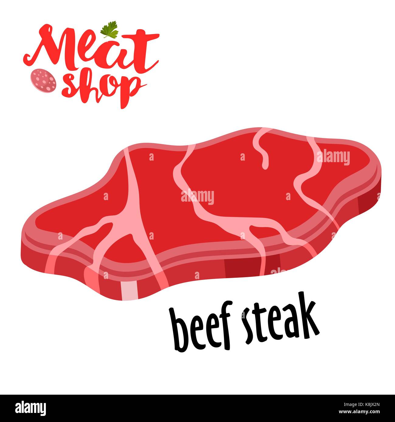 Meat vector - beef steak. Fresh meat icon. Stock Vector