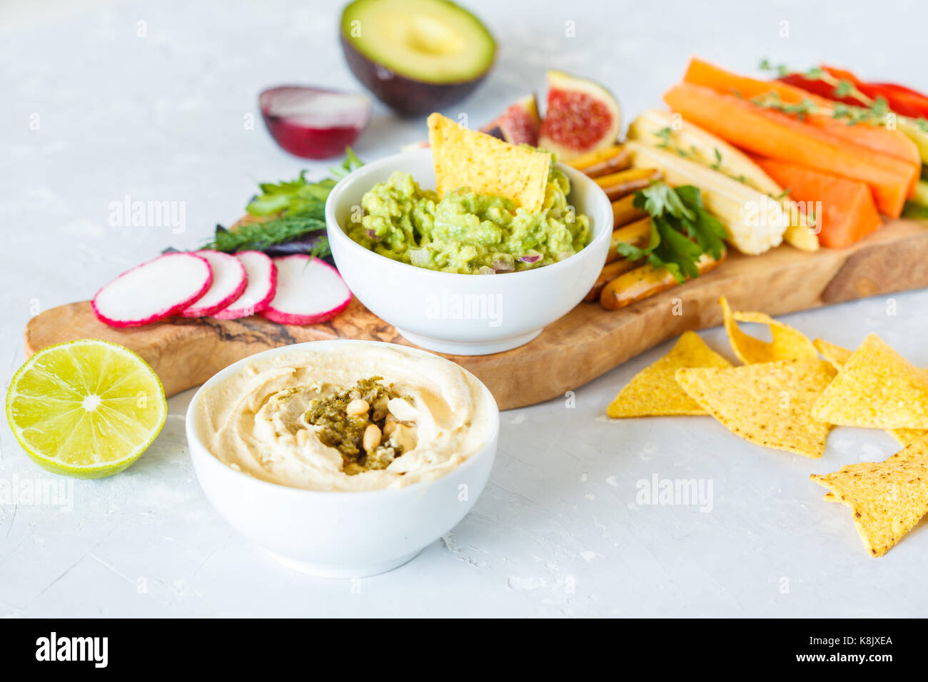 hummus and guacamole Stock Photo Alamy