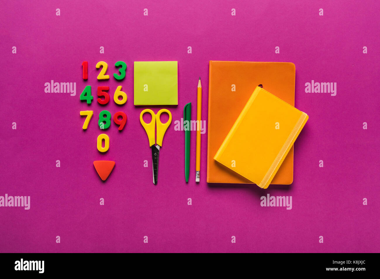 composition of school supplies Stock Photo Alamy