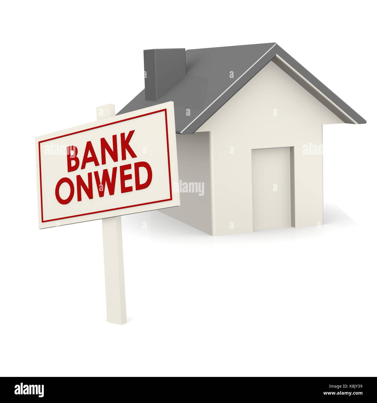 Bank owned banner with house Stock Photo Alamy