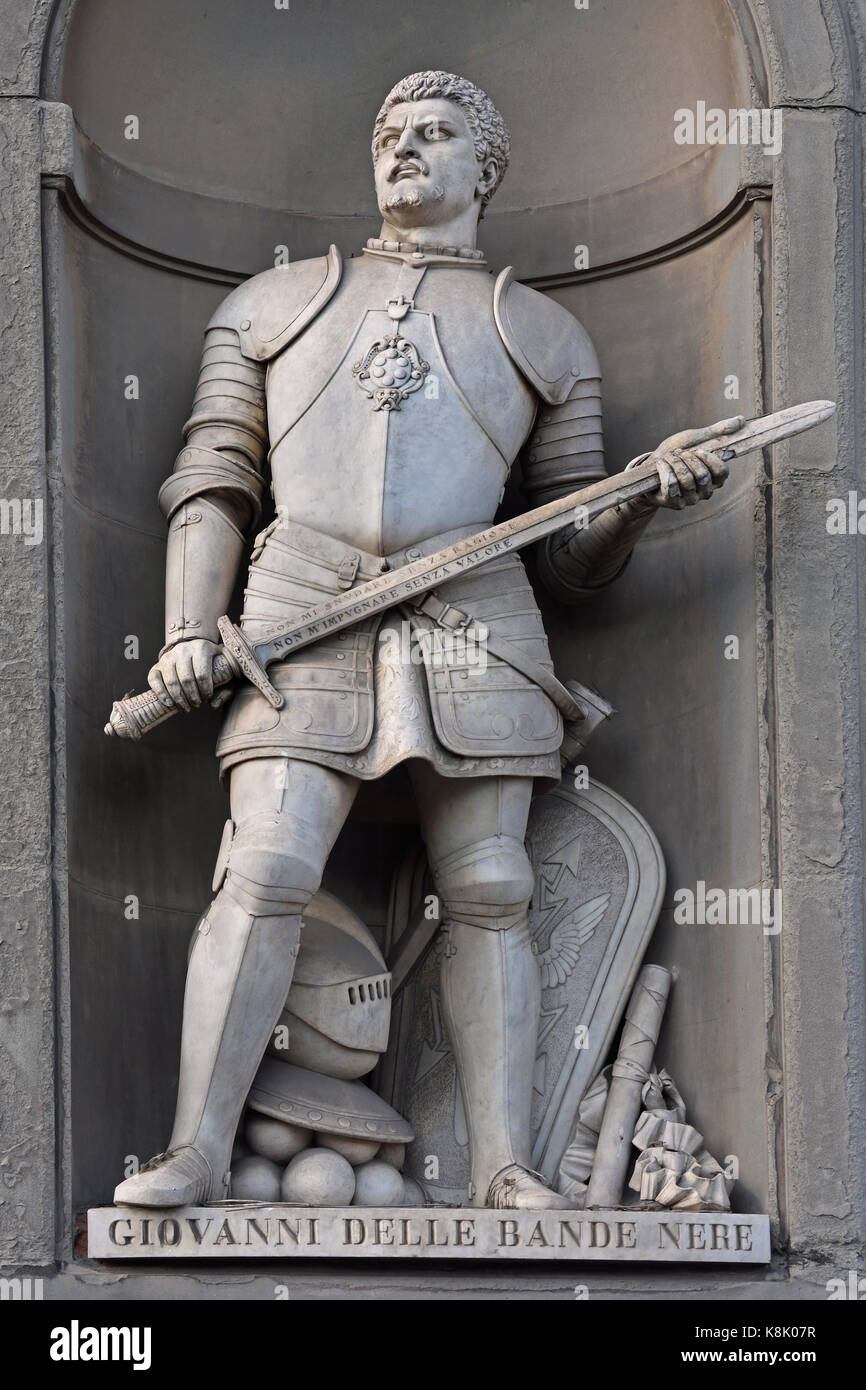 Lodovico de' Medici, Giovanni Dalle Bande Nere, 1498 – 1526, was an Italian  condottiero. Statue of at the Uffizi Gallery in Florence, Tuscany Italy. by  Temistocle Guerrazzi Stock Photo - Alamy