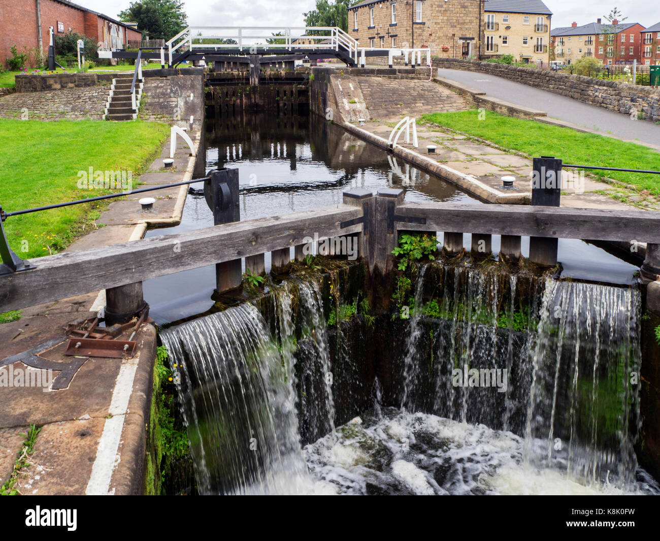 Oddy Locks on the Leeds and Liverpool Canal Leeds West Yorkshire England Stock Photo