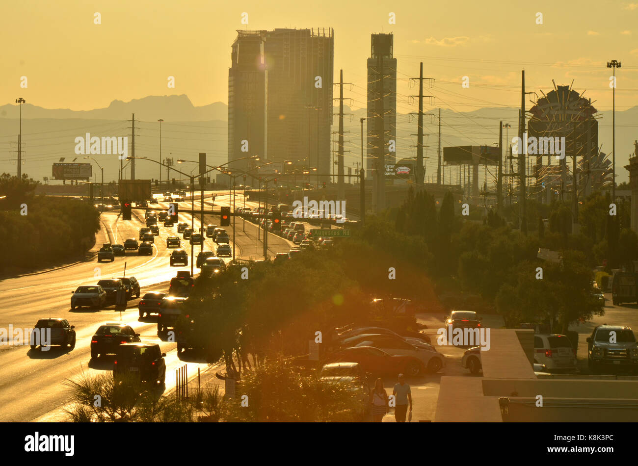 hot summer highway traffic Stock Photo Alamy