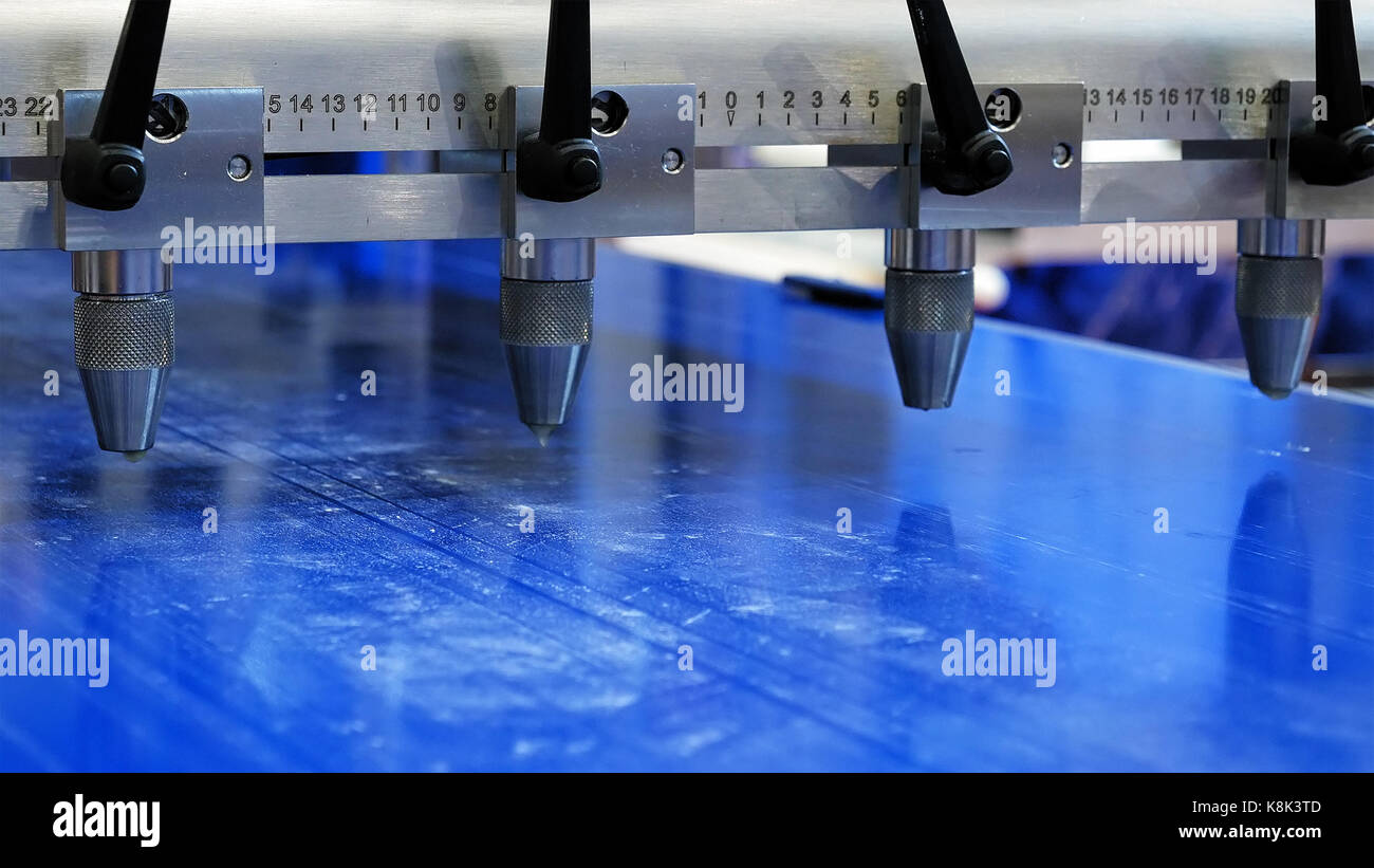 Food factory automated robotic conveyor line Stock Photo