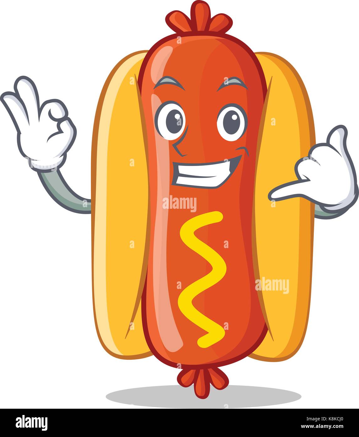 Calling Hot Dog Cartoon Character Stock Vector Image & Art Alamy