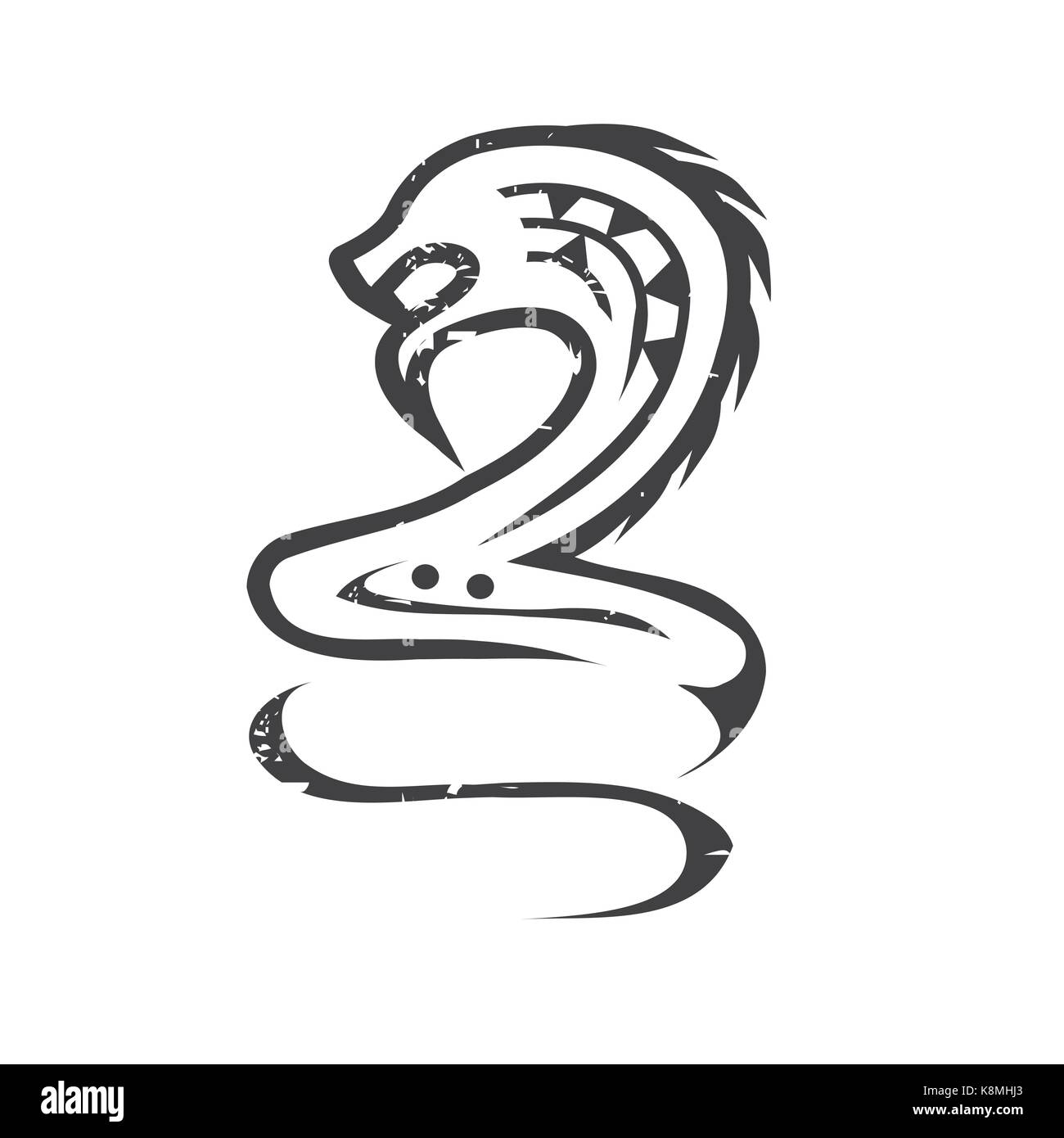 Nyami Nyami symbol, icon design, isolated on white background. Stock Vector