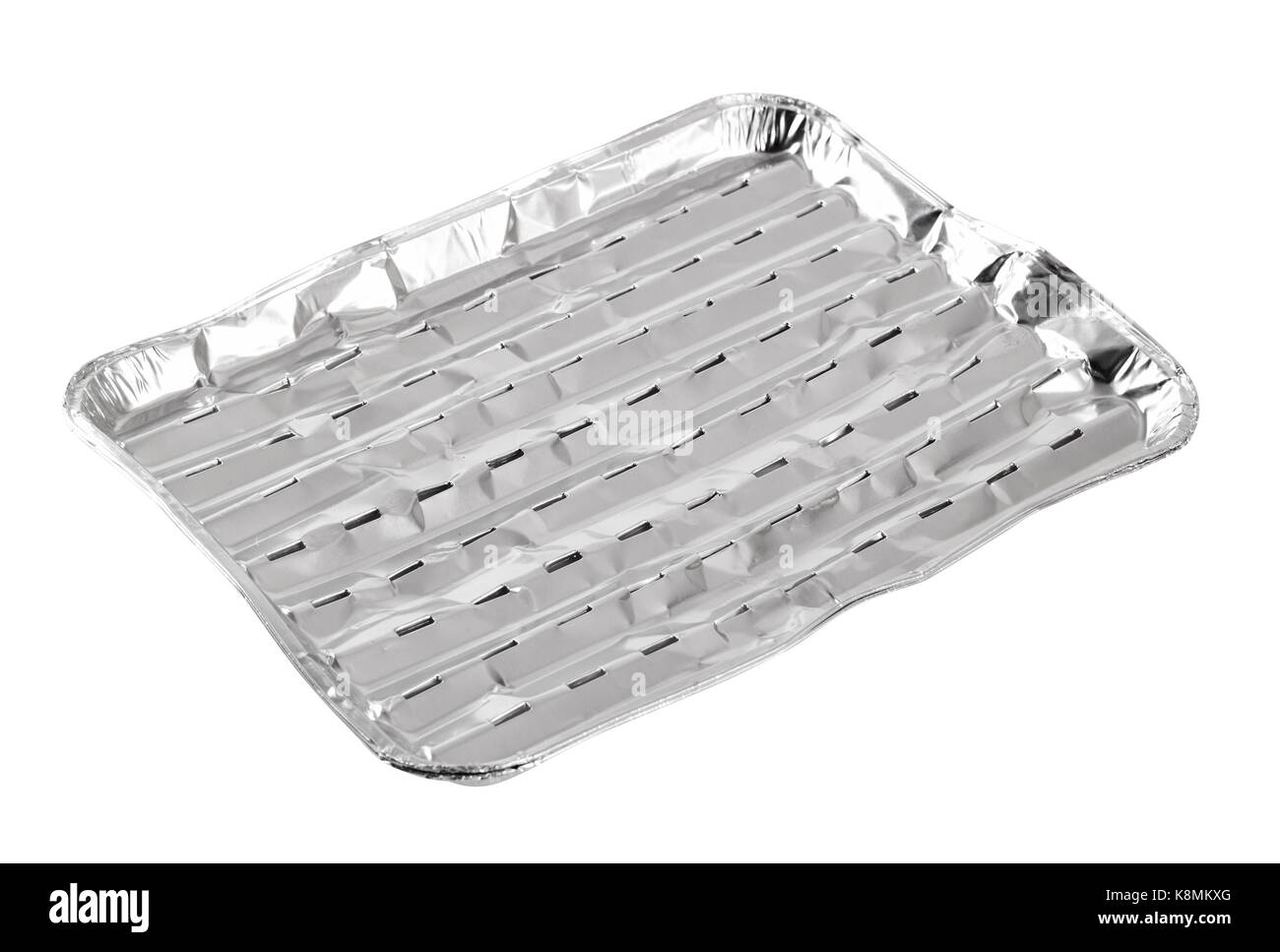 Foil grill tray. Isolated with clipping path Stock Photo Alamy