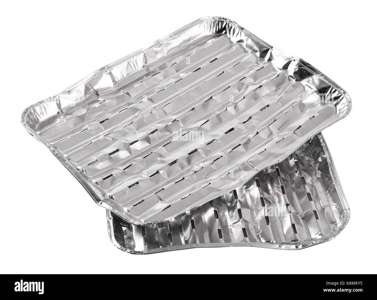 Foil grill tray. Isolated with clipping path Stock Photo Alamy