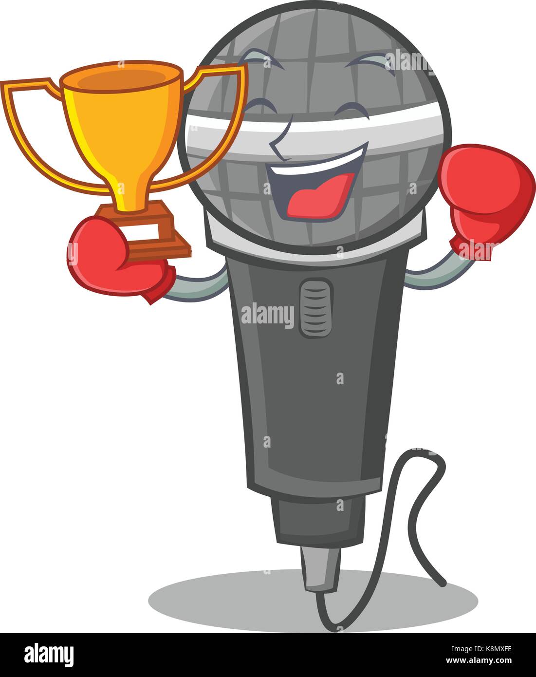 Boxing winner microphone cartoon character design Stock Vector Image ...