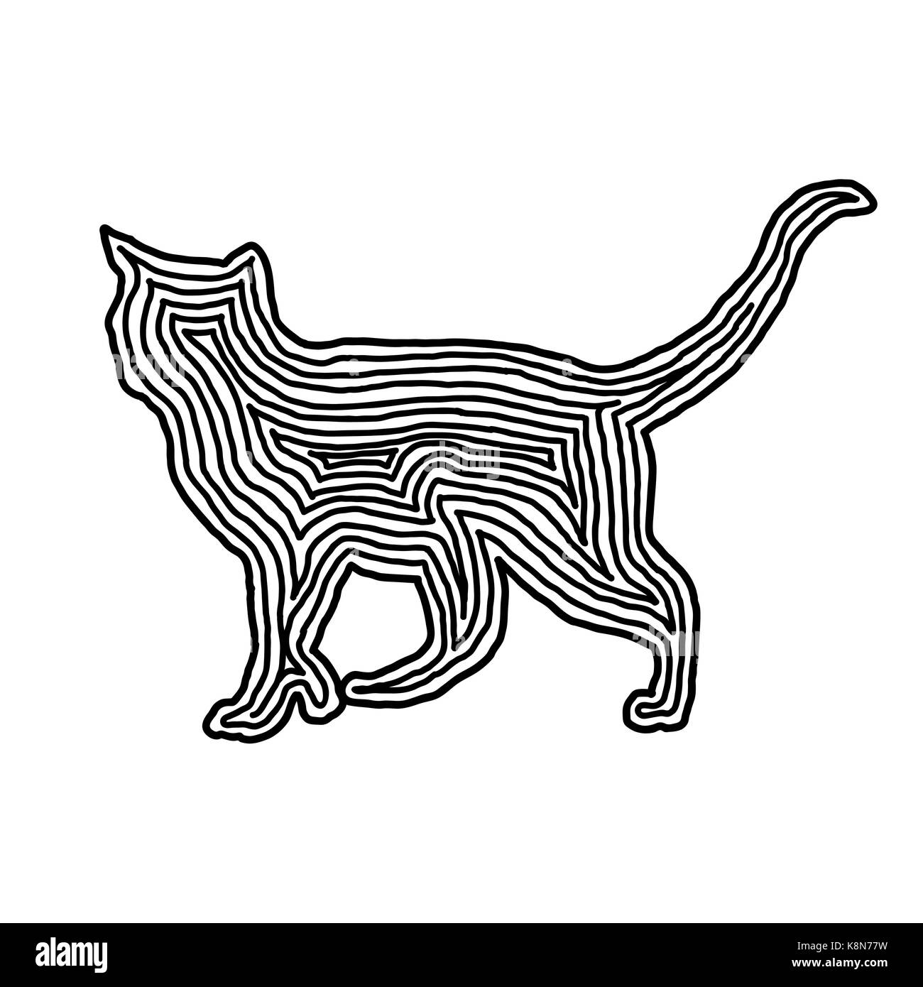 Cute cat icon, outline style Stock Vector Image & Art - Alamy