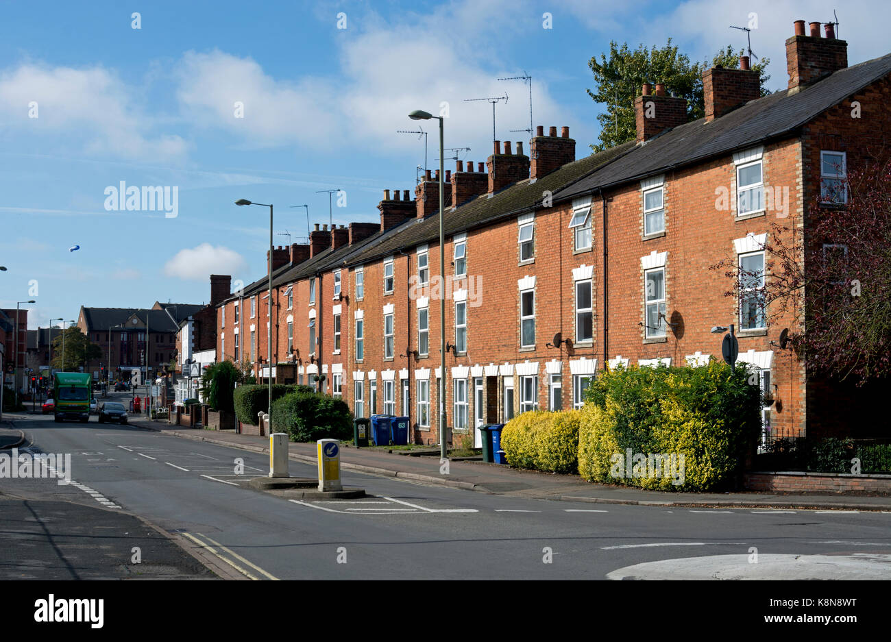Terraced houses in Grimsbury, Banbury, Oxfordshire, England, UK Stock