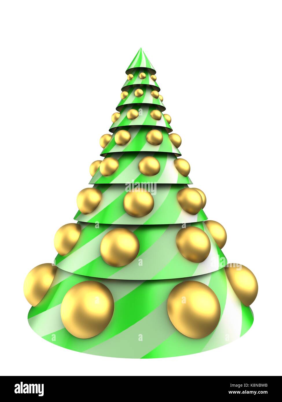 3d illustration of Christmas tree over white background Stock Photo - Alamy