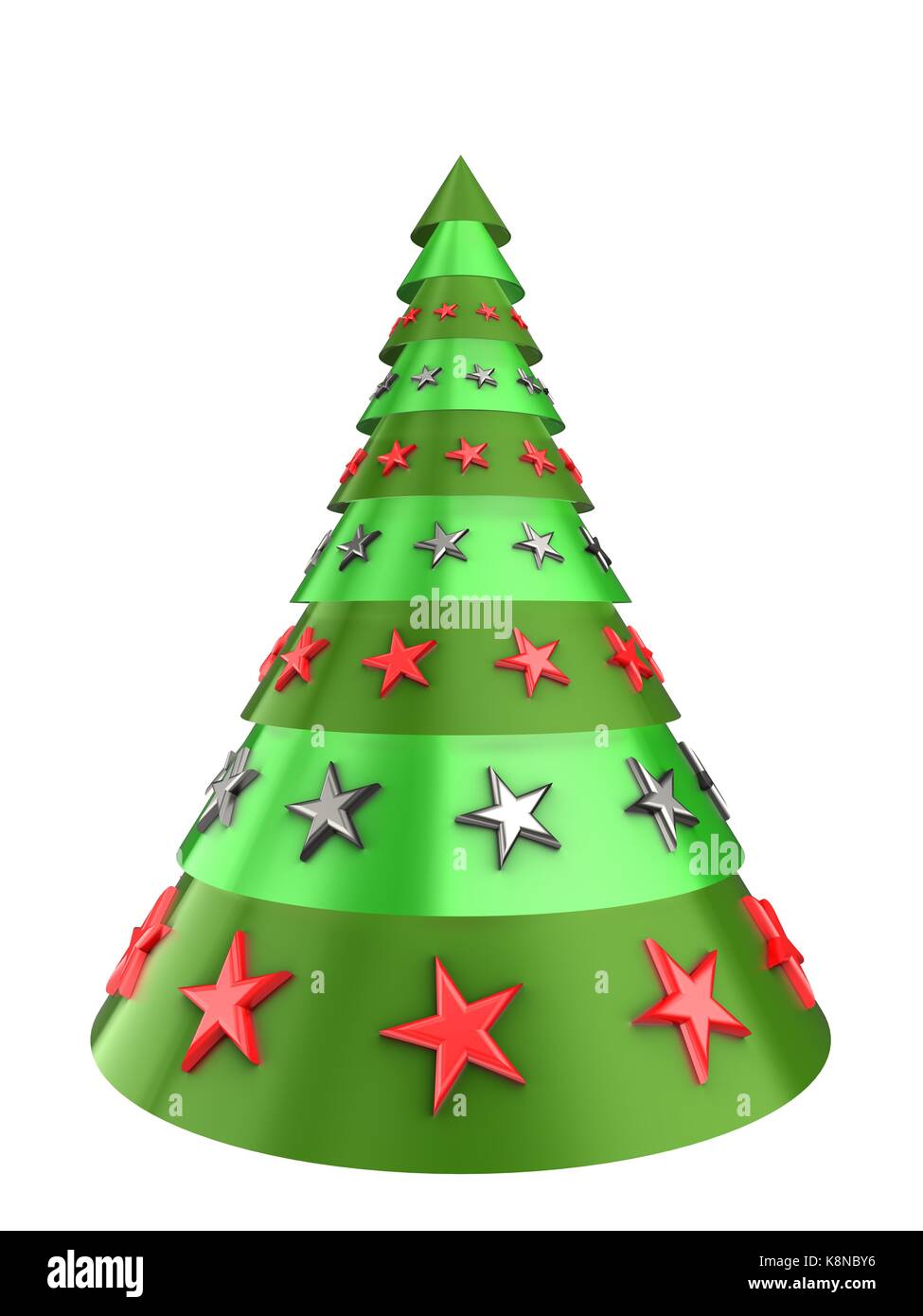 3d illustration of Christmas tree over white background Stock Photo - Alamy