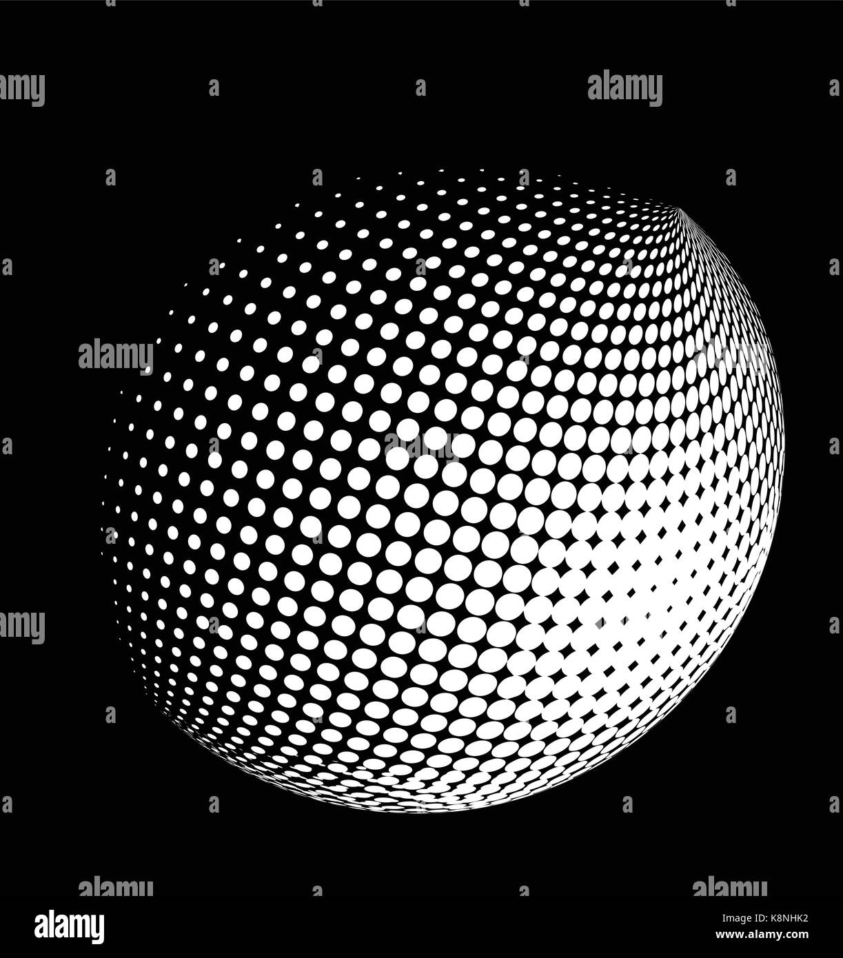halftone globe, sphere vector logo symbol, icon, design. abstract ...