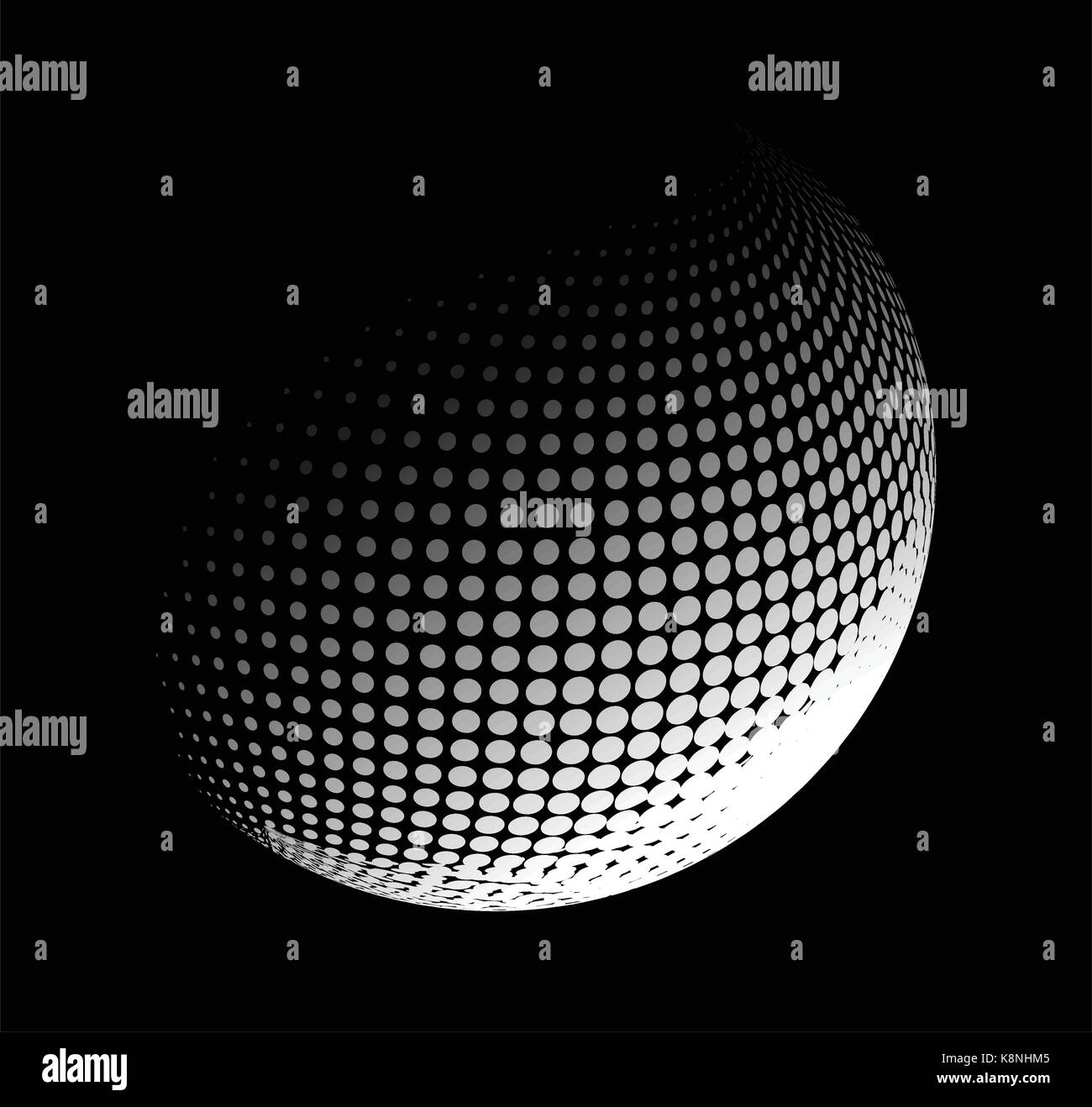 Halftone sphere on black hi-res stock photography and images - Alamy