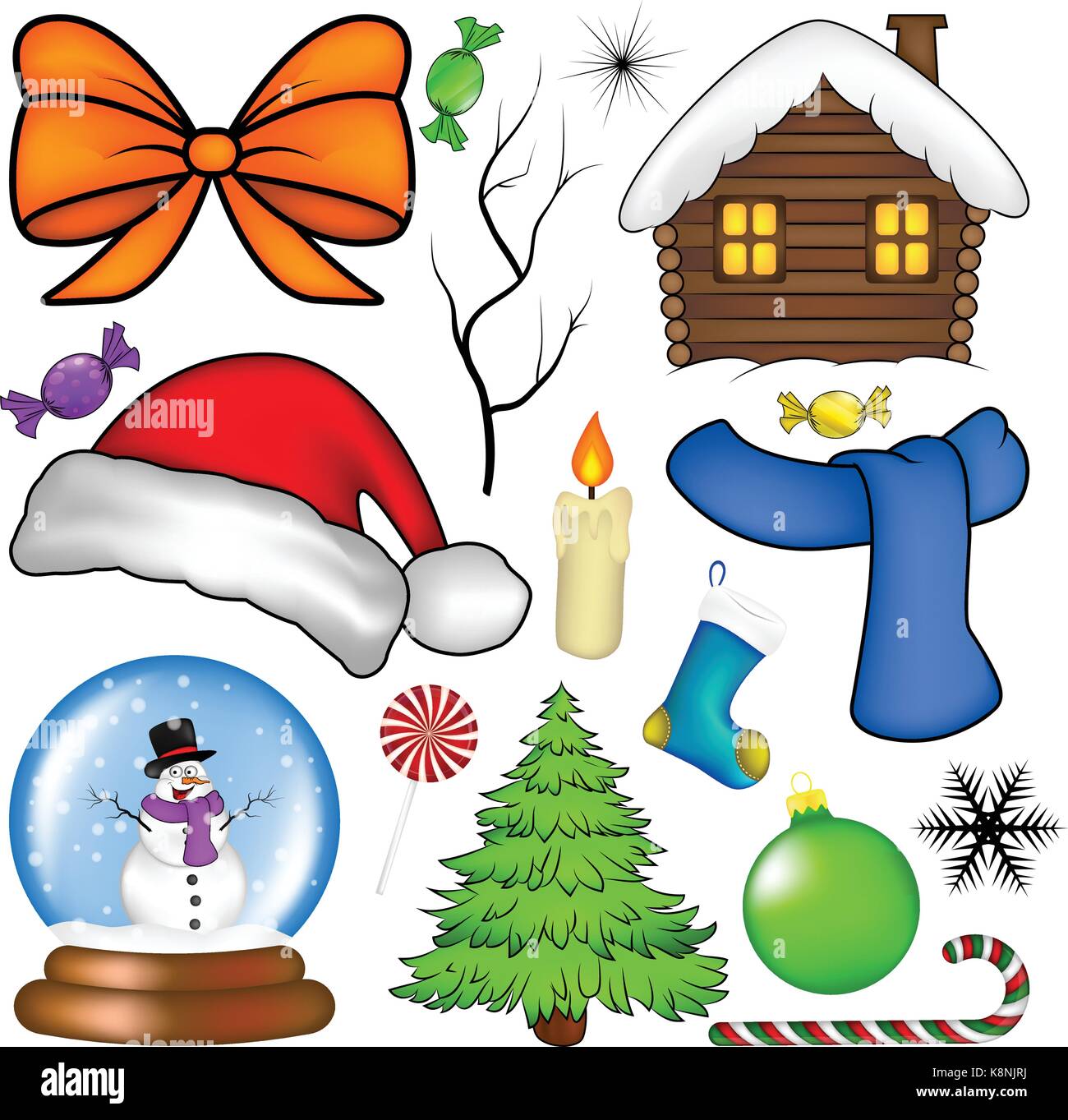 Christmas vector symbol set, icon design. Winter illustration isolated ...