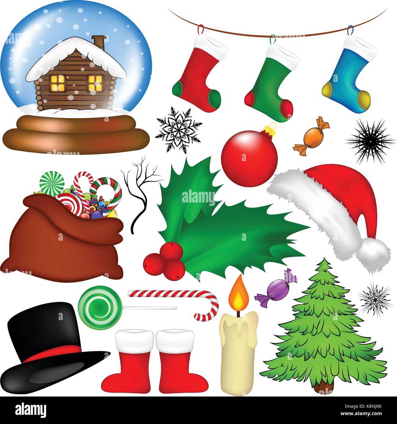Christmas vector symbol set, icon design. Winter illustration isolated ...