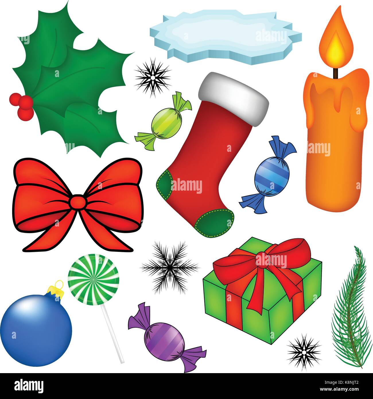 Christmas vector symbol set, icon design. Winter illustration isolated ...
